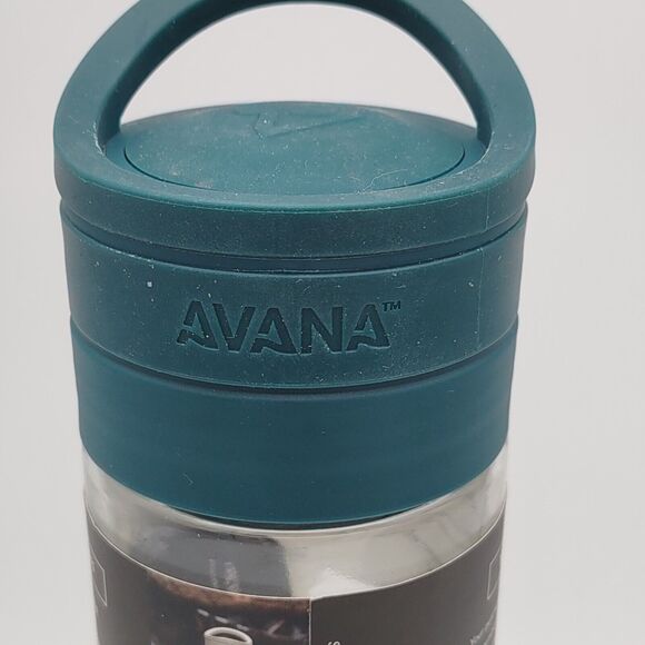 NEW Avana Makai 19 oz Deep See Green Glass Water Bottle ~ Dual Opening - Picture 4 of 7